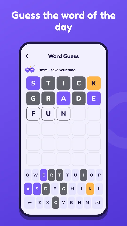 Word guess: board with attempts and keyboard
