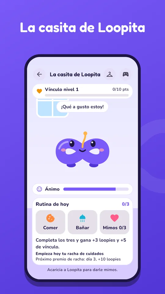 La casita de Loopita, con su mascota y sus cuidados